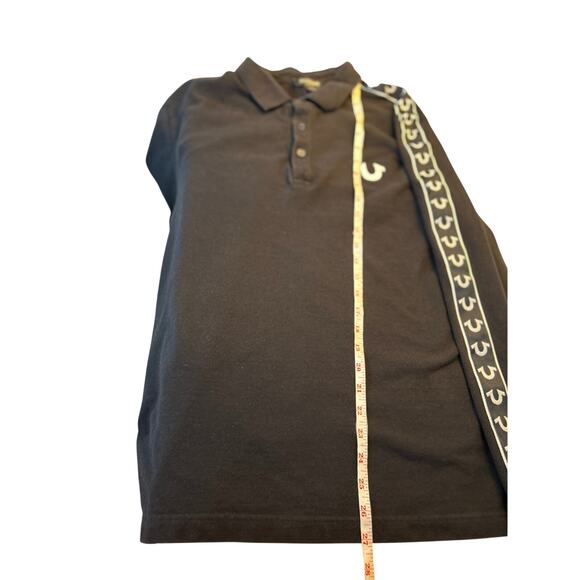 True Religion Damask Long Sleeve Polo Men's Size Large Preppy Casual - Picture 7 of 7